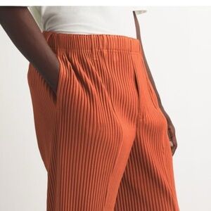 HOMME PLISSÉ ISSEY MIYAKE Orange Pleats Bottoms size  2 Trousers